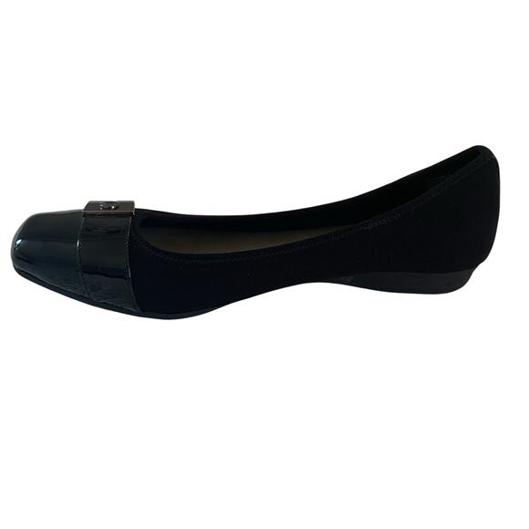 Anne Klein Black Flats with Silver Accents - Picture 4 of 10
